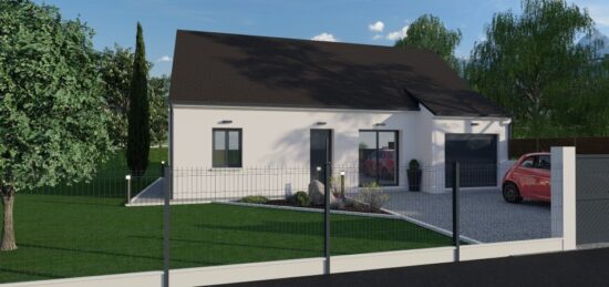 Plan de maison Surface terrain 70 m2 - 3 pièces - 2  chambres -  avec garage 