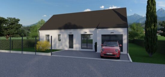 Plan de maison Surface terrain 85 m2 - 4 pièces - 3  chambres -  avec garage 